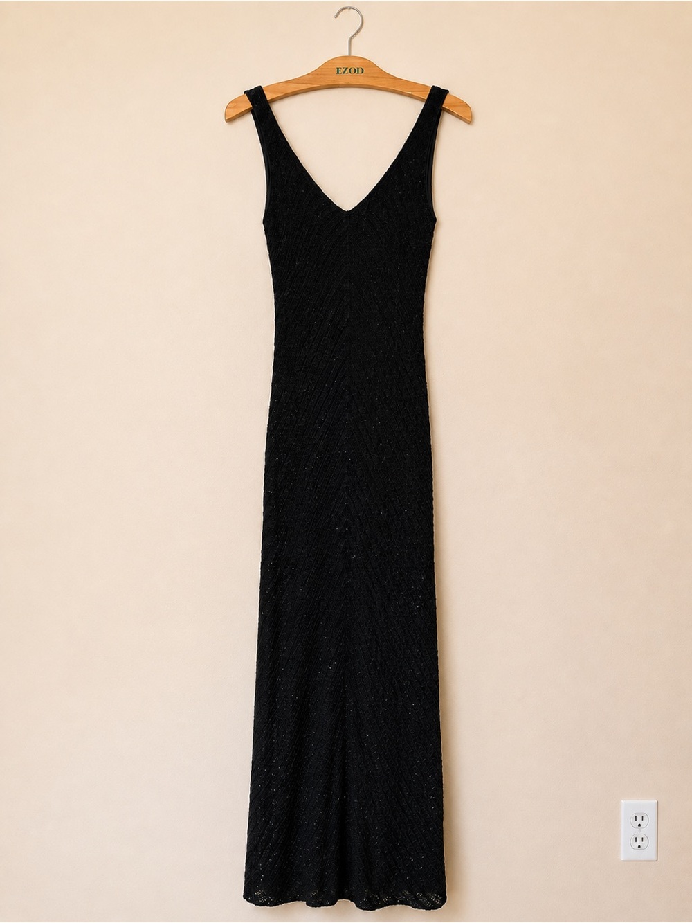 Carmen Marc Valvo Black beaded Cocktail Dress
